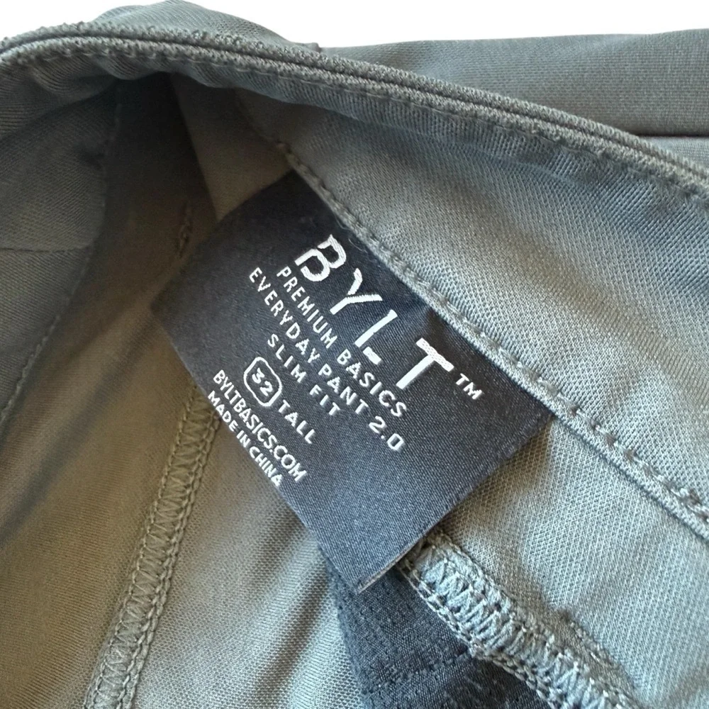 BYLT Everyday Pant Men's 32x32 Gray Slim Tapered Stretch Chino Pants Stretch